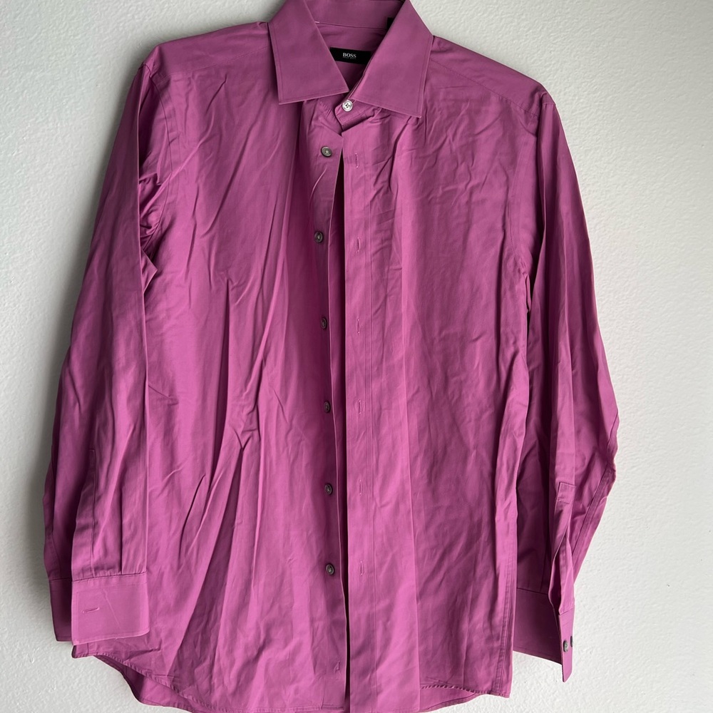 Hugo Boss: Pink Dress Shirt; Size 32/33